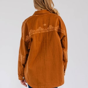Stunning 70s Heavy Cotton Embroidered Bohemian Shacket