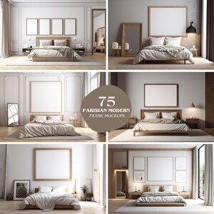 Poster Frame Mockup Bundle, Modern Interior, Parisian Decor