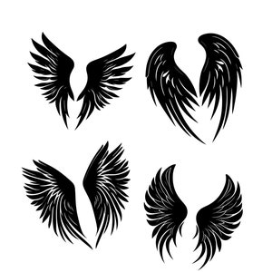 Angel Wings SVG Bundle: Vector Silhouette Clipart (Digital Download)