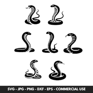 Cobra SVG Bundle: Snake Clipart Silhouette (Digital Download)
