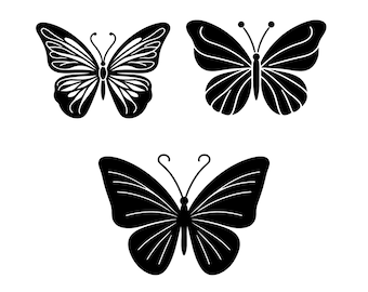 Paquete de vectores SVG de mariposa: silueta de monarca (descarga digital)