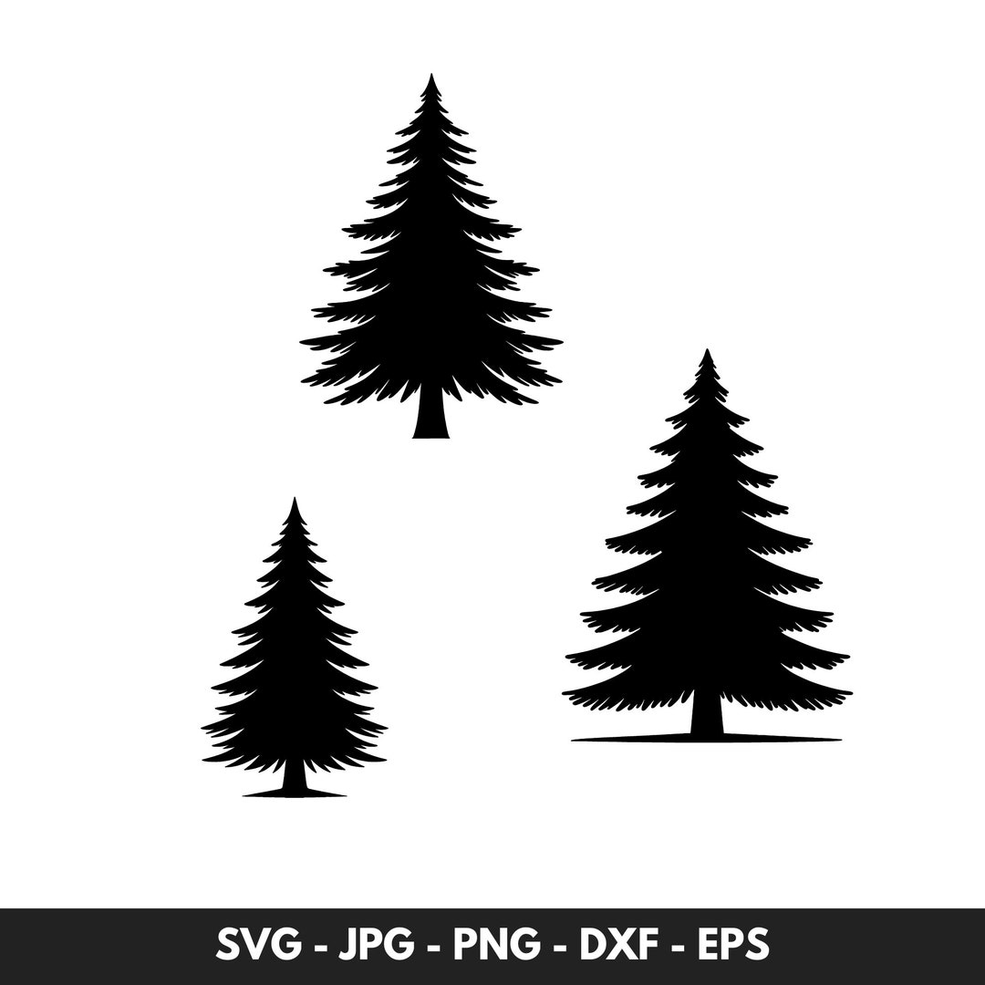 Pine Tree Svg, 3 Pinetrees Svg Bundle, Pine Tree Clipart, Tree Cricut