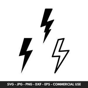 Lightning Bolt SVG Vector Bundle: Thunder Silhouette Clipart (Digital Download)