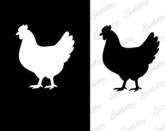 Chicken SVG Silhouette Clipart Bundle: Farmhouse Cricut Cut File (Digital Download