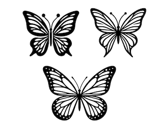 Paquete SVG de mariposa: silueta de monarca (descarga digital)