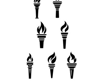 Torch SVG Vector Bundle: Sport Clipart Silhouette (Digital Download)