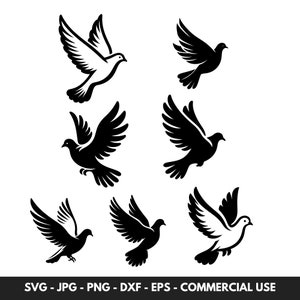 Dove SVG Vector Bundle: Pigeon Clip Art Silhouette (Digital Download)