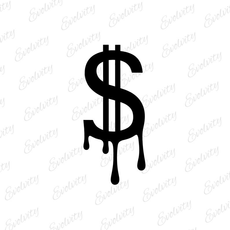 Dripping Dollar Sign SVG Bundle: USD Currency Clipart (digital Download ...