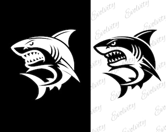 Angry Shark SVG Cut File: Ocean Predator Clipart (Digital Download
