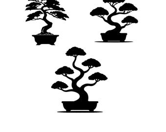 Bonsai Tree SVG Bundle, Zen Japanese Silhouette Cut Files for Cricut