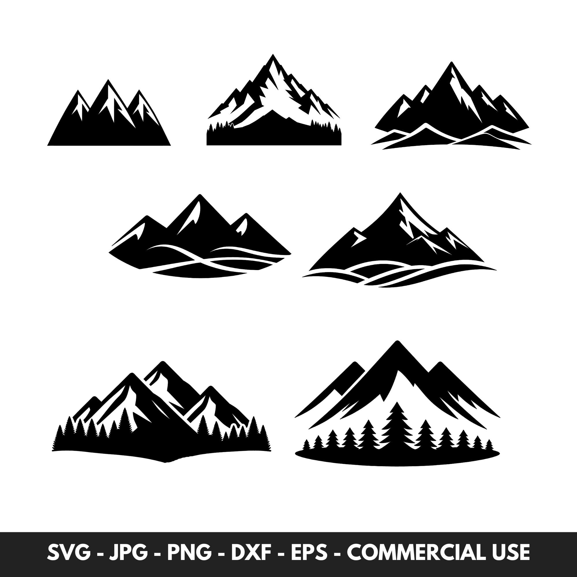 Bergen SVG-vectorbundel: heuvel silhouet clipart (digitale download) - Etsy  België, image size:2000x2000