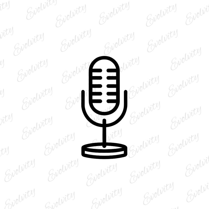 Microphone SVG Vector Bundle: 7 Clipart Silhouette PNG Cut Files ...
