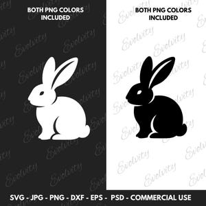 Silhouette di coniglio carino e immagine clipart vettoriale PNG SVG di coniglietto, file di taglio, coniglietto orientale ideale per progetti fai da te e regali per gli amanti degli animali