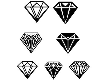 Diamond SVG Vector Bundle: Silhouette Clipart for Wedding Projects (Digital Download)