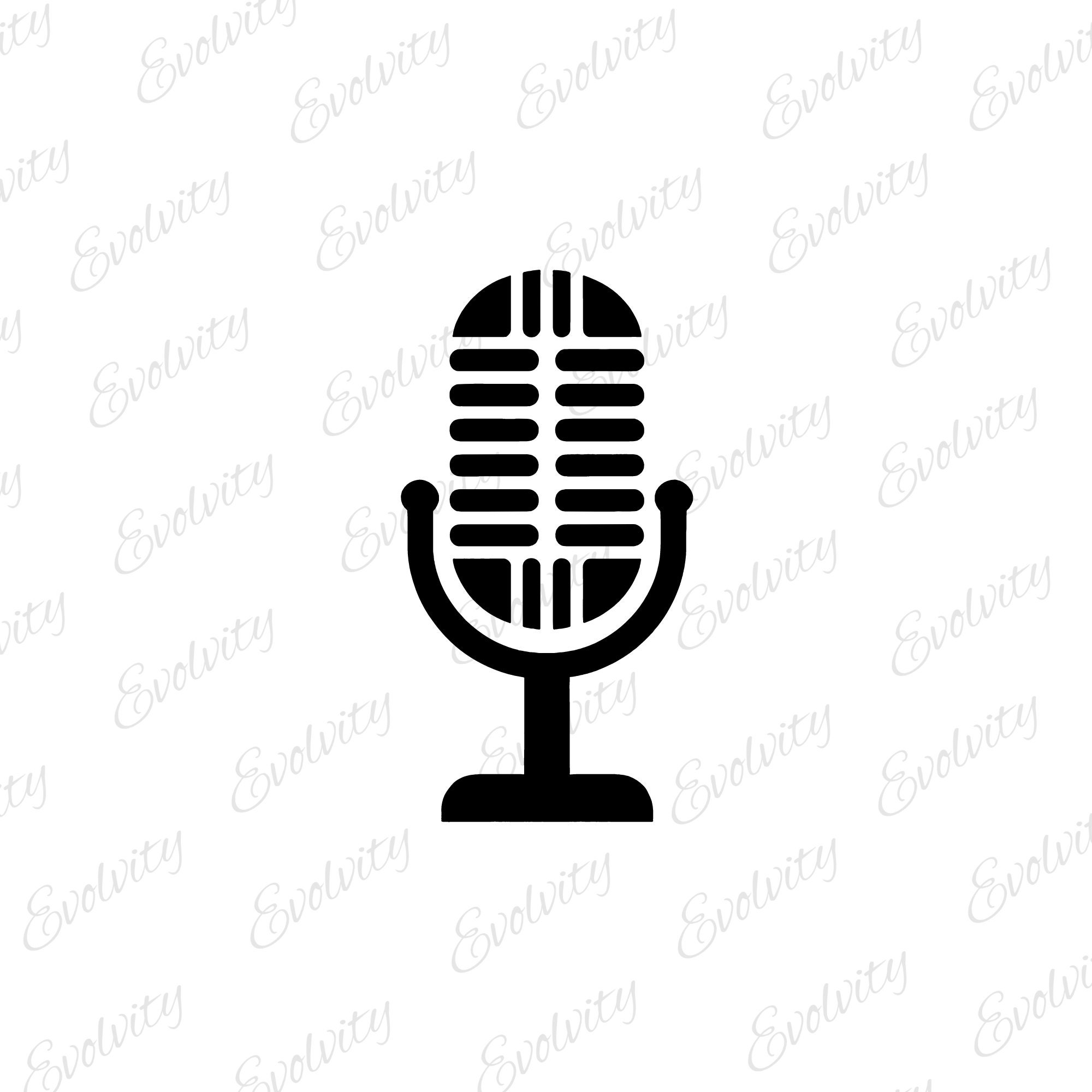 Microphone SVG Vector Bundle: 7 Clipart Silhouette PNG Cut Files ...