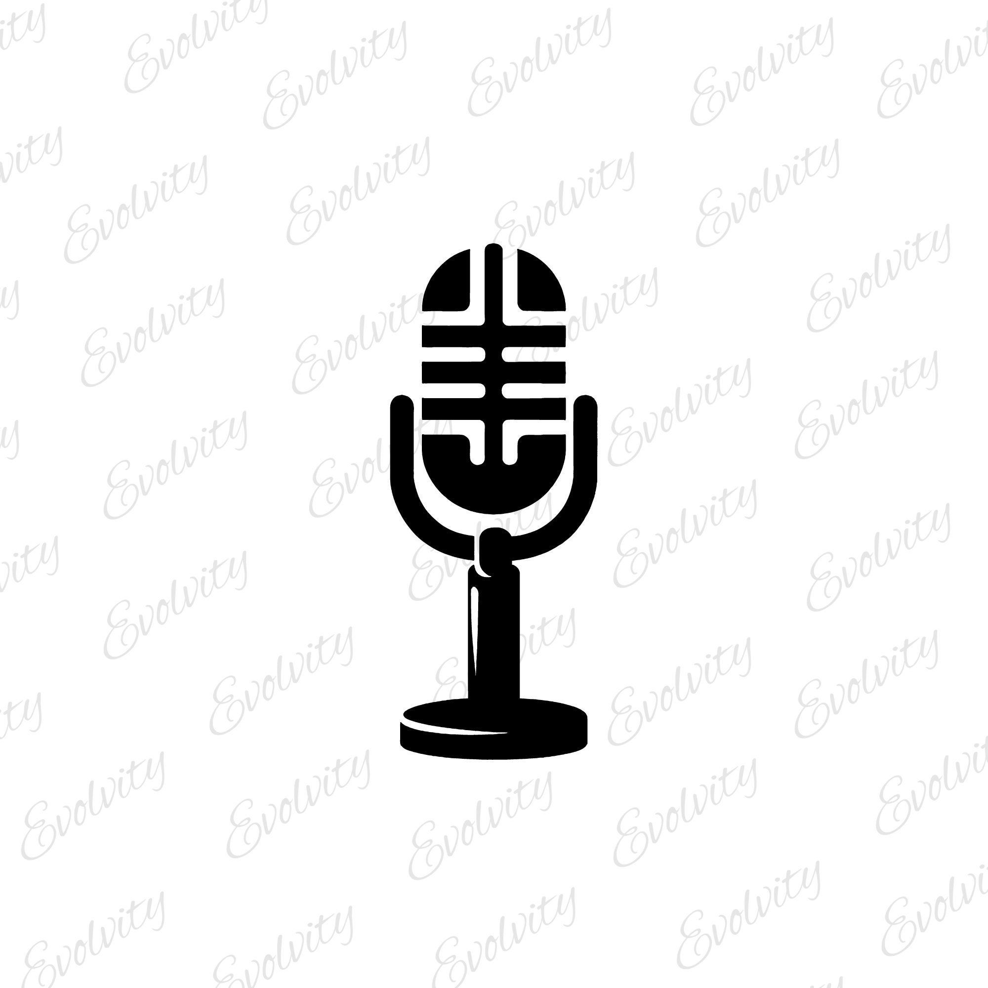 Microphone SVG Vector Bundle: 7 Clipart Silhouette PNG Cut Files ...