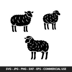 Cute Sheep SVG Bundle With 3 Farm Animal Sheep Clipart PNG Cut File Digital Download Ideal For Animal Projects and Gifts For Him or Her