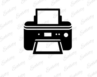 Office Printer Silhouette: SVG Vector Clipart (Digital Download)