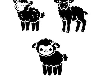 Lamb SVG Bundle: Farm Animal Sheep Clipart (Digital Download)