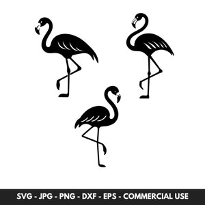 Flamingo SVG Vector Bundle, Bird Silhouette Clipart (Digital Download)