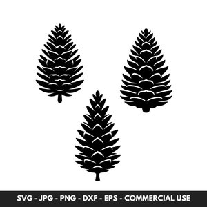 Pinecone SVG Vector Bundle With 3 Pine Cone Silhouette PNG Clipart Perfect For Nature Craft Projects and Gifts For Outdoor Lovers