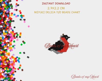 Bird Pdf Miyuki Delica  Seed Bead Brick Stitch Cute Animal Pattern for  Jewelry Charm Necklace Earrings