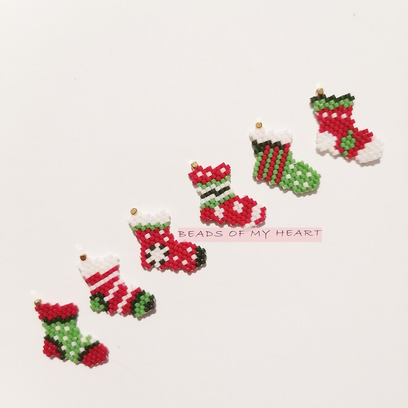 Socks - Upcycled Thread & Beadwork X-Mas Decor Hanging 05