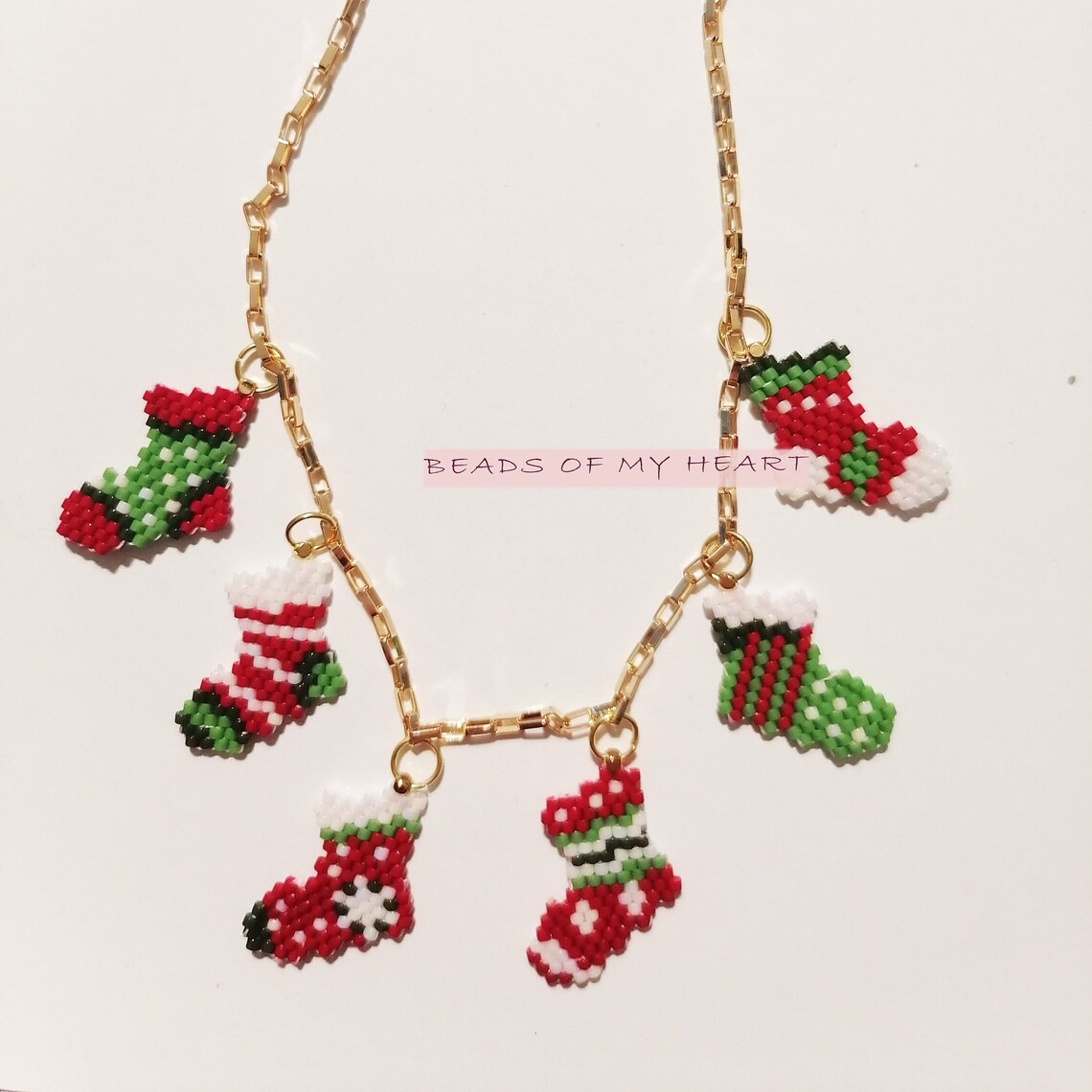 Socks - Upcycled Thread & Beadwork X-Mas Decor Hanging 01 main image 0