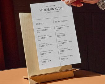 Wood Table Stand: Table Tent Menu Signs for Restaurant, Cafe & Bar