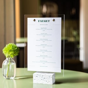 Tafelstandaard, menuhouder voor restaurant en café, doorzichtige acrylbordhouder voor bruiloften en evenementen, transparant bord voor tafeltent