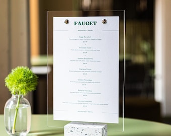 Table Top Display Stand, Menu Holder for Restaurant and Cafe, Clear Acrylic Sign Holder for Weddings and Events, Transparent Table Tent Sign