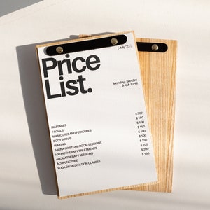 Wood Menu Holder: Custom Menu Clipboard for Restaurant, Cafe & Bar
