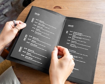Custom Leather Menu Cover: Restaurant Menu Folder for Food & Drink