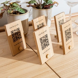 Wooden QR Code Sign Set, Qr Code Menu Ordering, QR Code Restaurant Menu, Scan To Pay Sign, Qr Code Business Sign, Social Media Qr Code