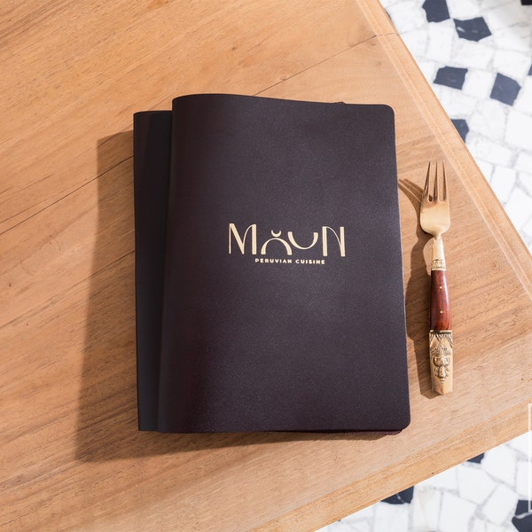 Porte-menus en cuir, Couvertures de menus de restaurant, Livret de menus personnalisés, Chemise de menus avec logo personnalisé, Couvertures de menus de cafés-bars, Étui pour menus, Pochettes pour menus