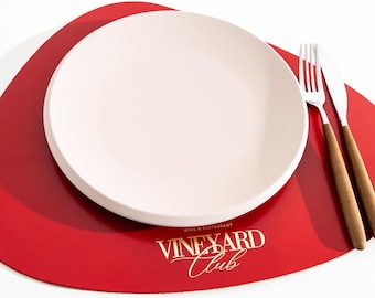 Custom Leather Placemat: Triangular Washable Dining Table Mat for Restaurants