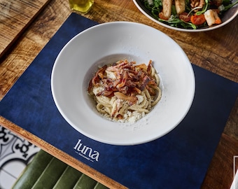 Recycled Leather Placemats Set: Restaurant Table Mats with Custom Logo
