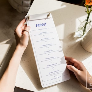 Tableau de menu en bois avec vis en métal pour restaurant, Support de menu personnalisé, Presse-papiers pour menu, Menu personnalisé d'une page, Menu de table, Menu de boissons