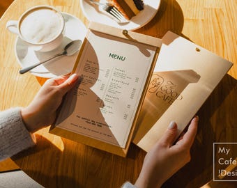 Custom Wooden Menu Holder: Restaurant Menu Display for Food & Drink