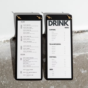 Menübrett aus Holz für Restaurant, Café oder Bar, Menühalter A5, Getränkekarte Design 8.5x5.5", Cocktailkarte A4, Menükarte