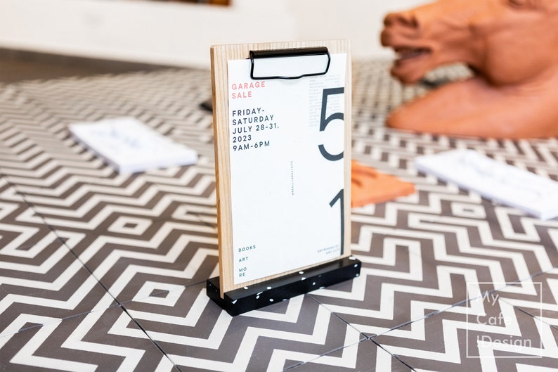 Table Stand Menu Holder, Wooden Sign Clipboard, Coffee Shop Table Tent