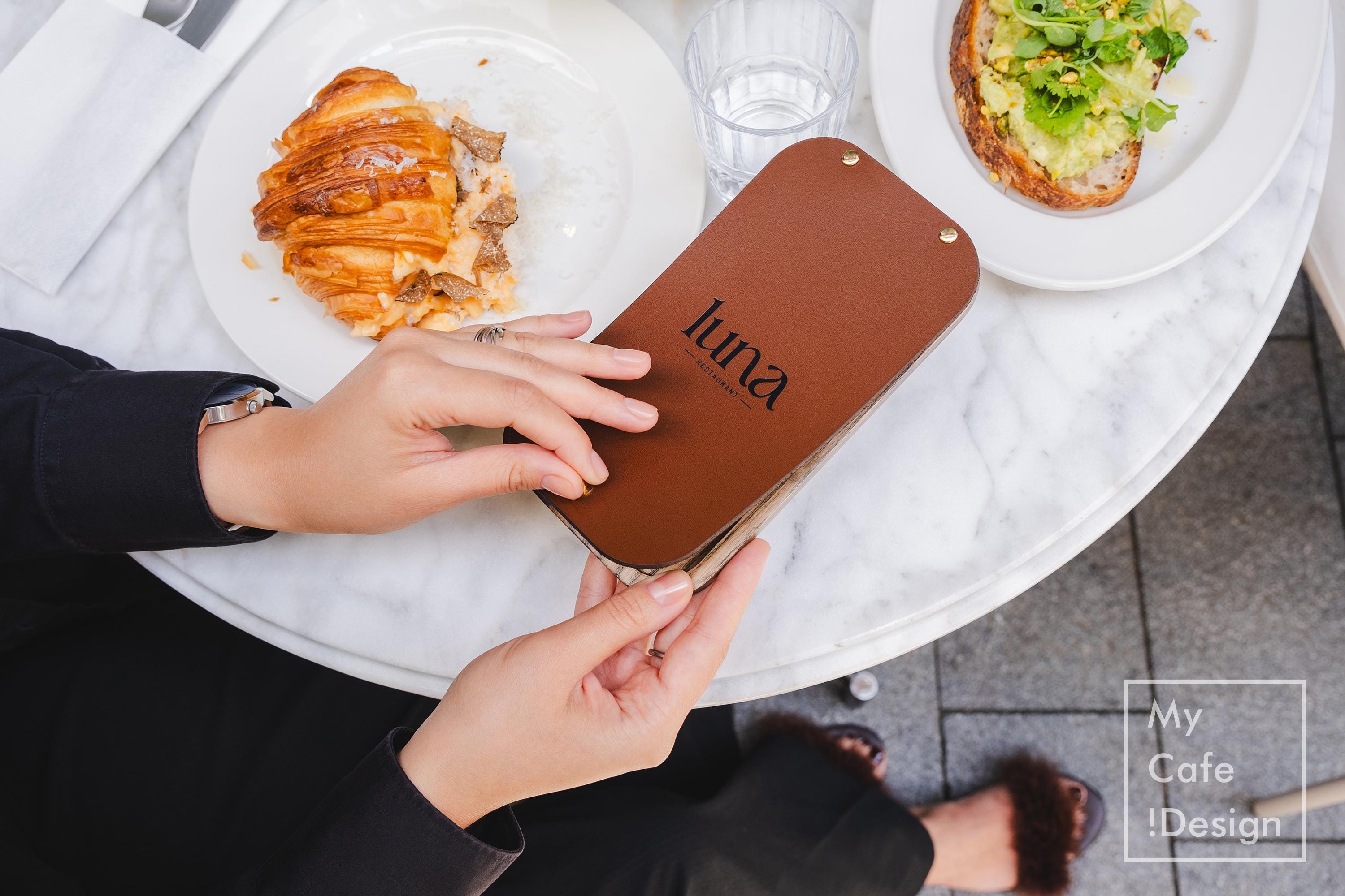 Wood And Leather Check Presenter For Restaurant, Custom Bill Holder, Personalized Server Book, Cafe Bar Guest Check Book, Waitress Booklet