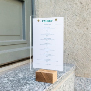 Acrylic Table Top Display Menu Holder