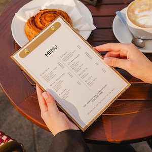 Niestandardowy drewniany uchwyt na menu - Tablica na menu napojów do restauracji, kawiarni i barów, wyświetlanie menu potraw i napojów, menu koktajlowe, menu z listą win