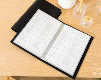 Leather Menu Covers: Custom Restaurant Menu with Plastic Sleeves