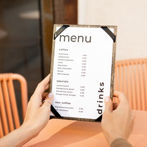 Custom Menu Holders With Leather Corners For Restaurant