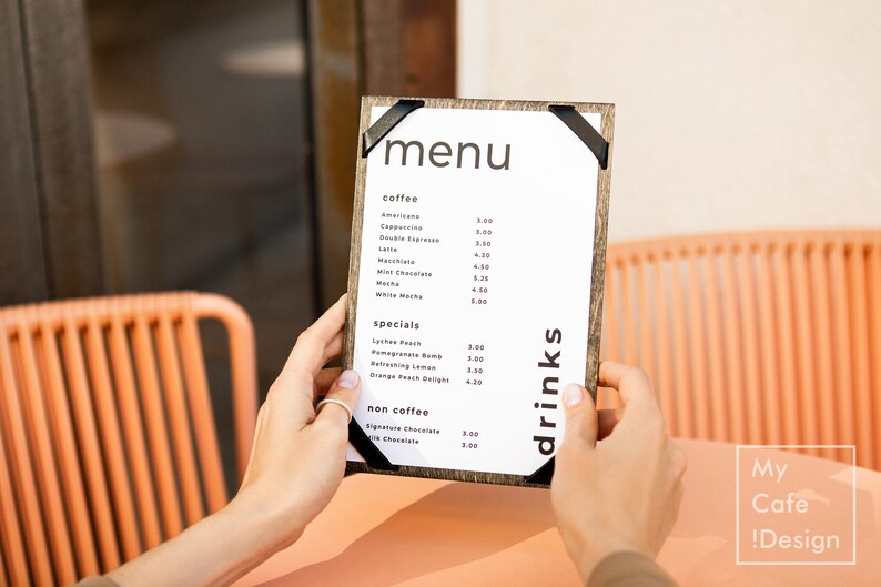 Custom Menu Holders With Leather Corners For Restaurant