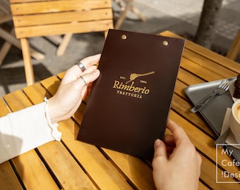 Custom Leather Menu Holder: Restaurant Clipboard Menu for Food & Drink