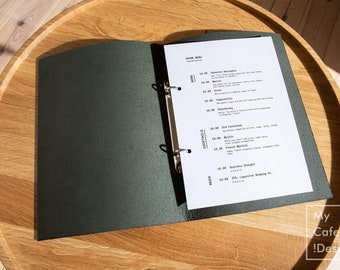 Leather Menu Cover: Personalized Menu Book for Restaurant, Cafe & Bar