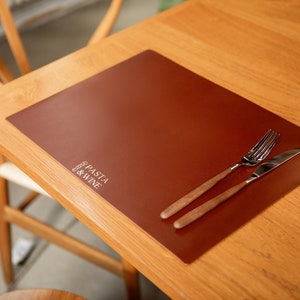Leather Dining Placemat, Restaurant Table mats, Wipeable Place mats, Custom Tablemat, Personalized Placemats, Bar Mats, Wedding Tablemat